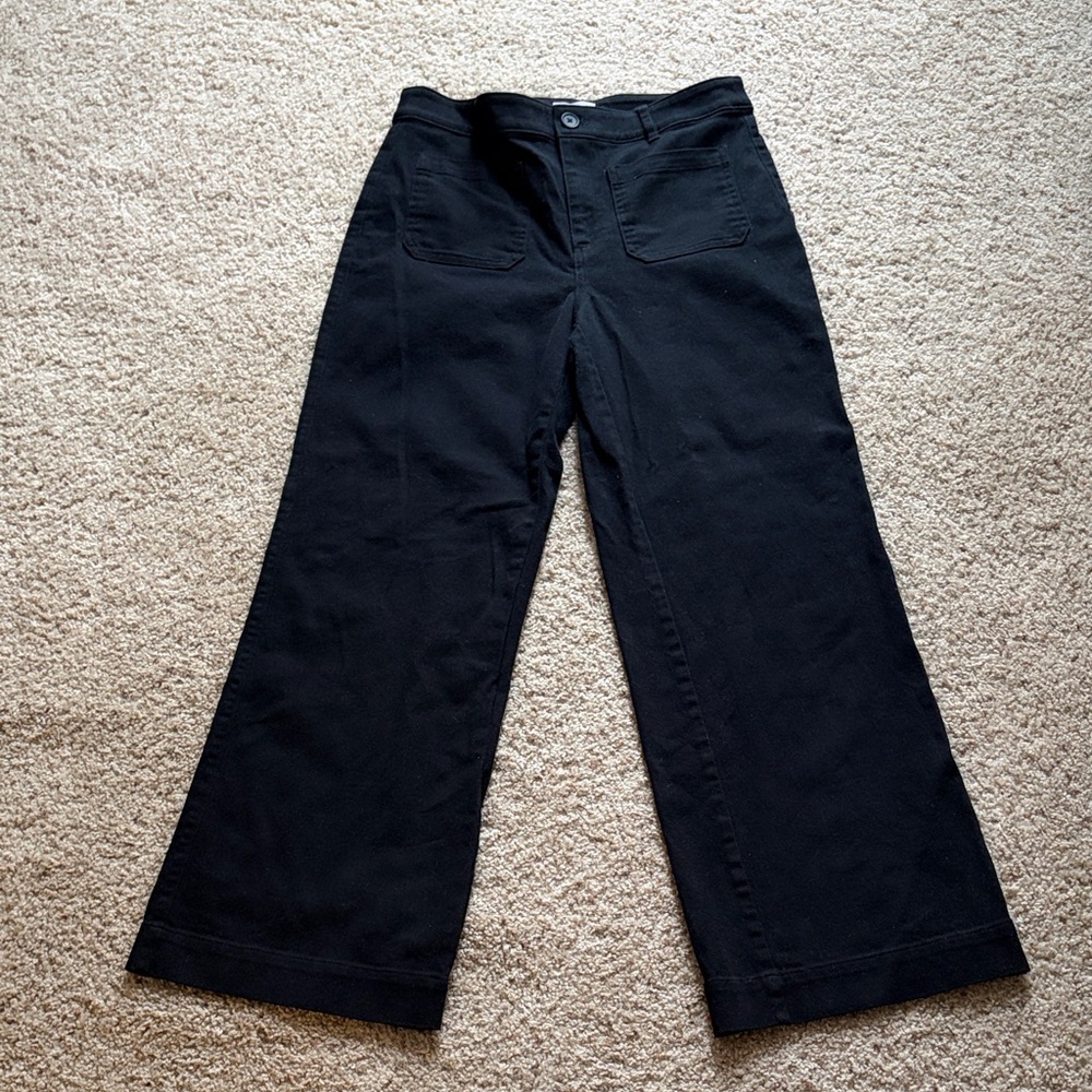 LOFT Black Flare Wide-Leg Jeans